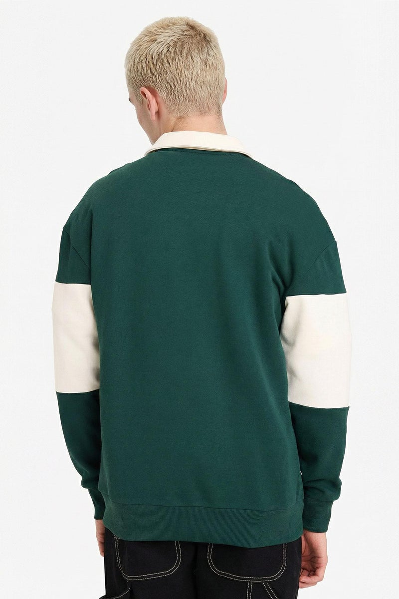 DeFacto Green Man Boxy Fit Long Sleeve Sweatshirt Casual - Image 5